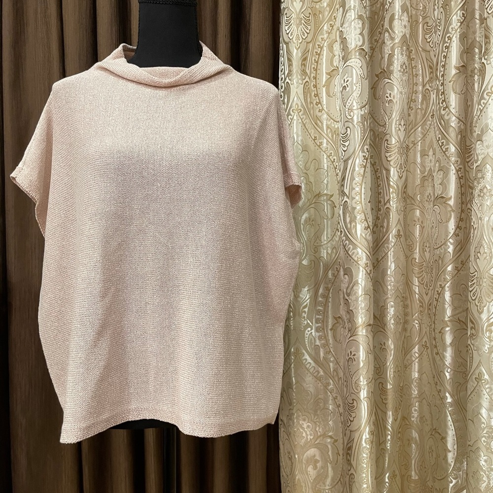 Loose Lurex sweater w/high neck